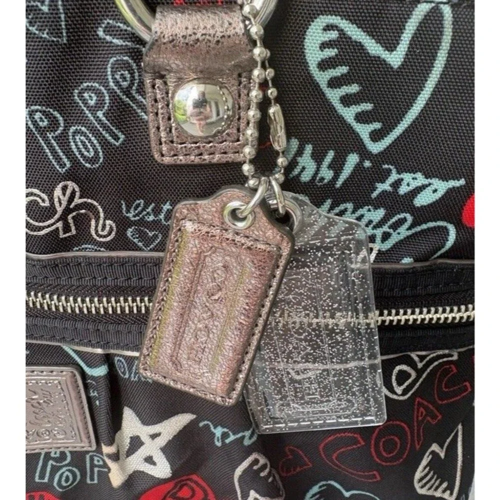 Coach Poppy G1020-16052 Large Glam Tote W Graffiti Print Tote READ